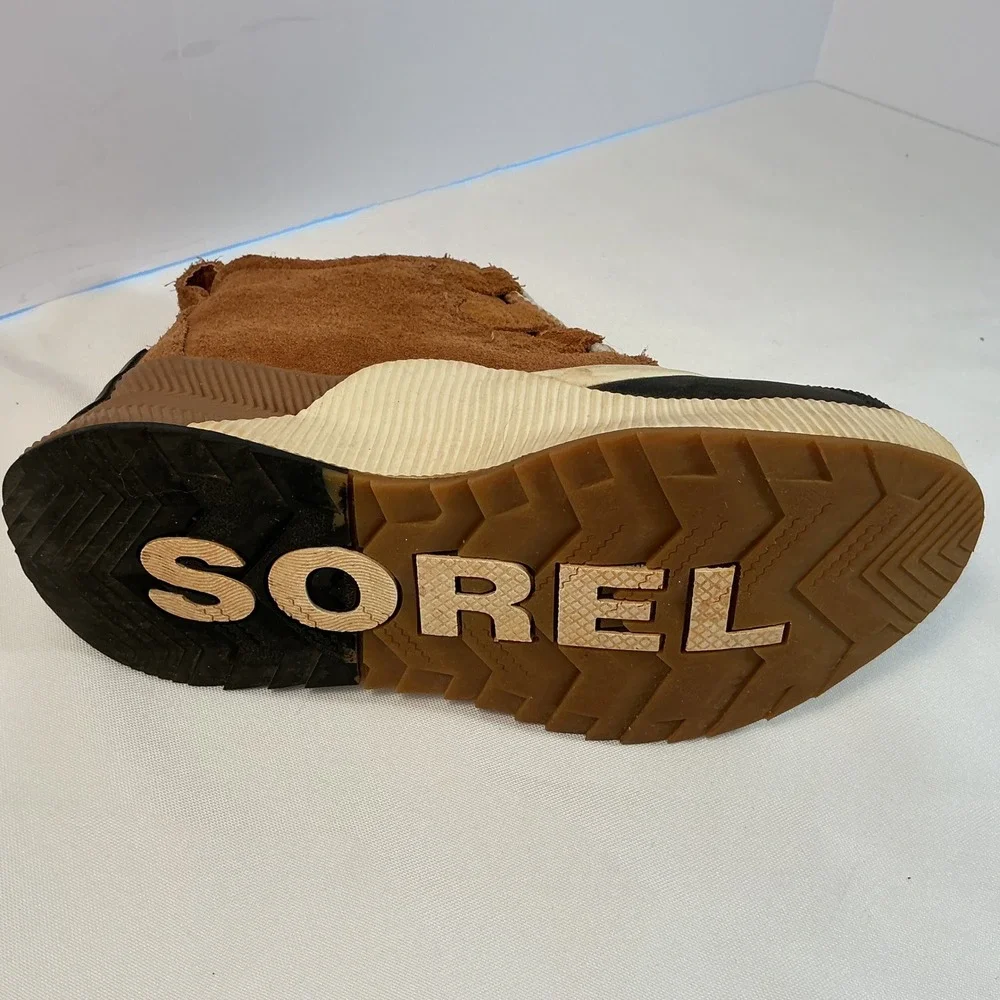 Sorel Out N About III Conquest Kids Waterproof Boots Elk Black NY4564-224 Size 1
